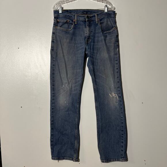 Levi's 559 Relaxed Straight Leg Distressed Blue Denim Jeans Men's Size 31x32 - Picture 1 of 6